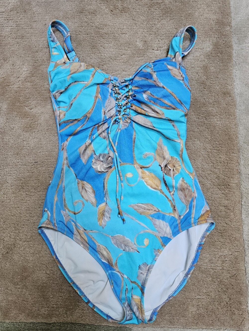Gottex Turquoise Floral Lace-Up One-Piece Swimsuit - Kids